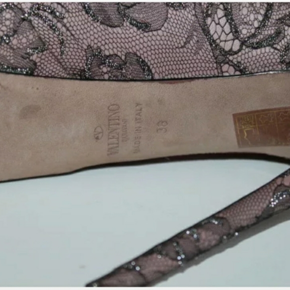 Valentino Rose Lace Platform Peep Toe Pumps - Picture 7 of 8
